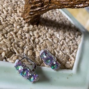 Vintage 925 mystic topaz earring